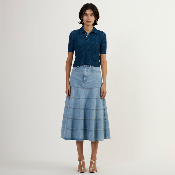 スカート 25SS   Denim Skirt 25SS Flare denim skirt - CURRENTAGE ONLINE STORE