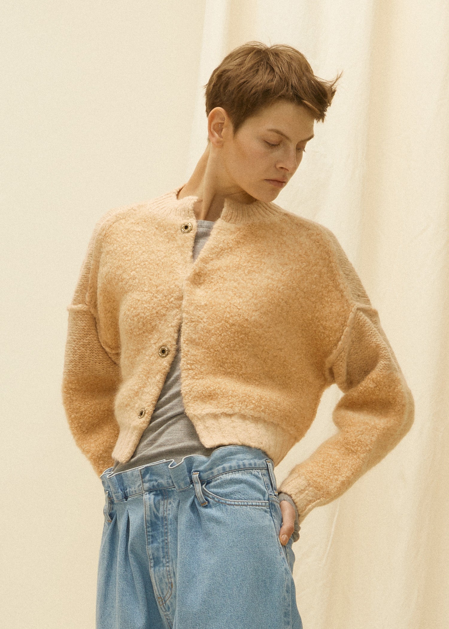 【Pre Order】wool alpaca Carly mohair combination 2WAY Knit