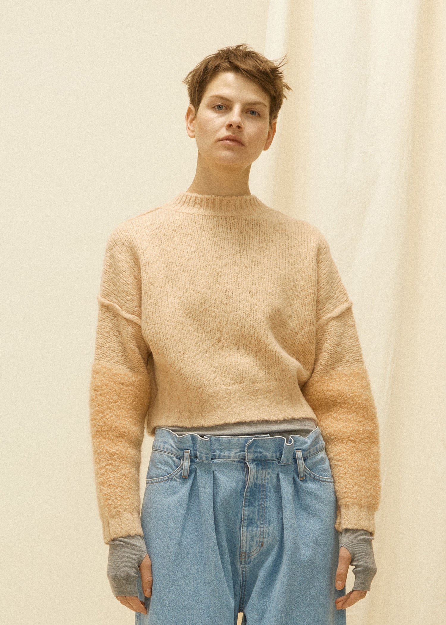 【Pre Order】wool alpaca Carly mohair combination 2WAY Knit