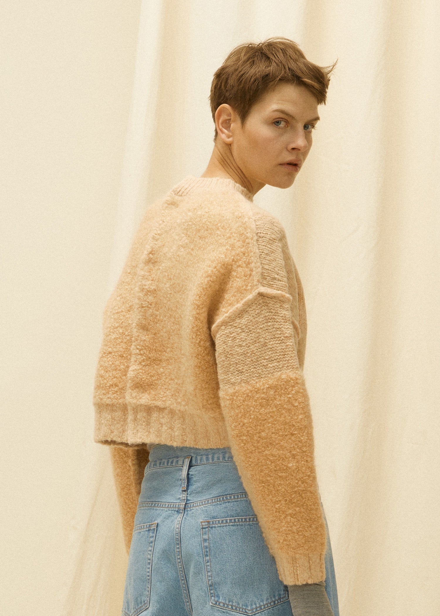 【Pre Order】wool alpaca Carly mohair combination 2WAY Knit