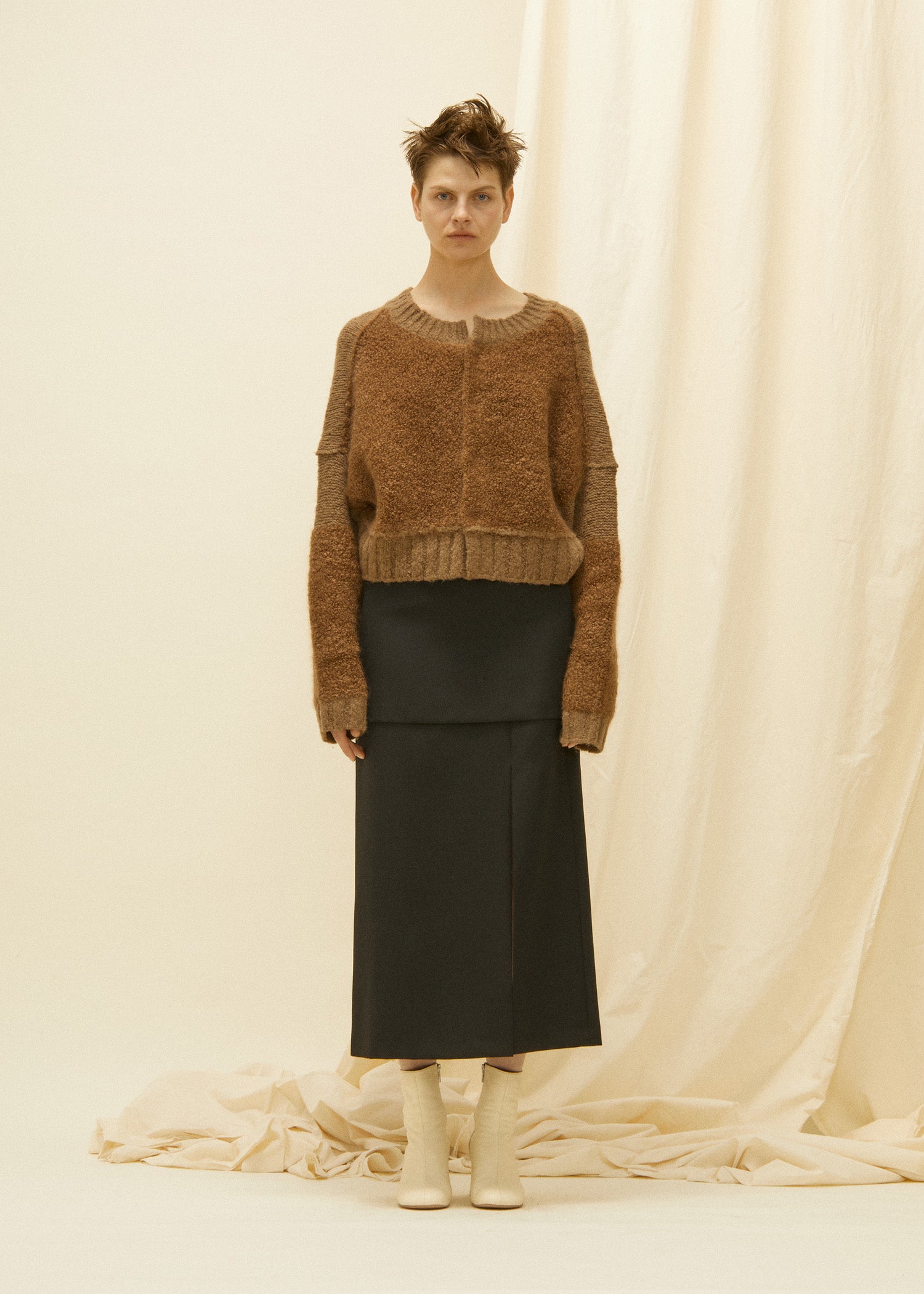 【Pre Order】wool alpaca Carly mohair combination 2WAY Knit