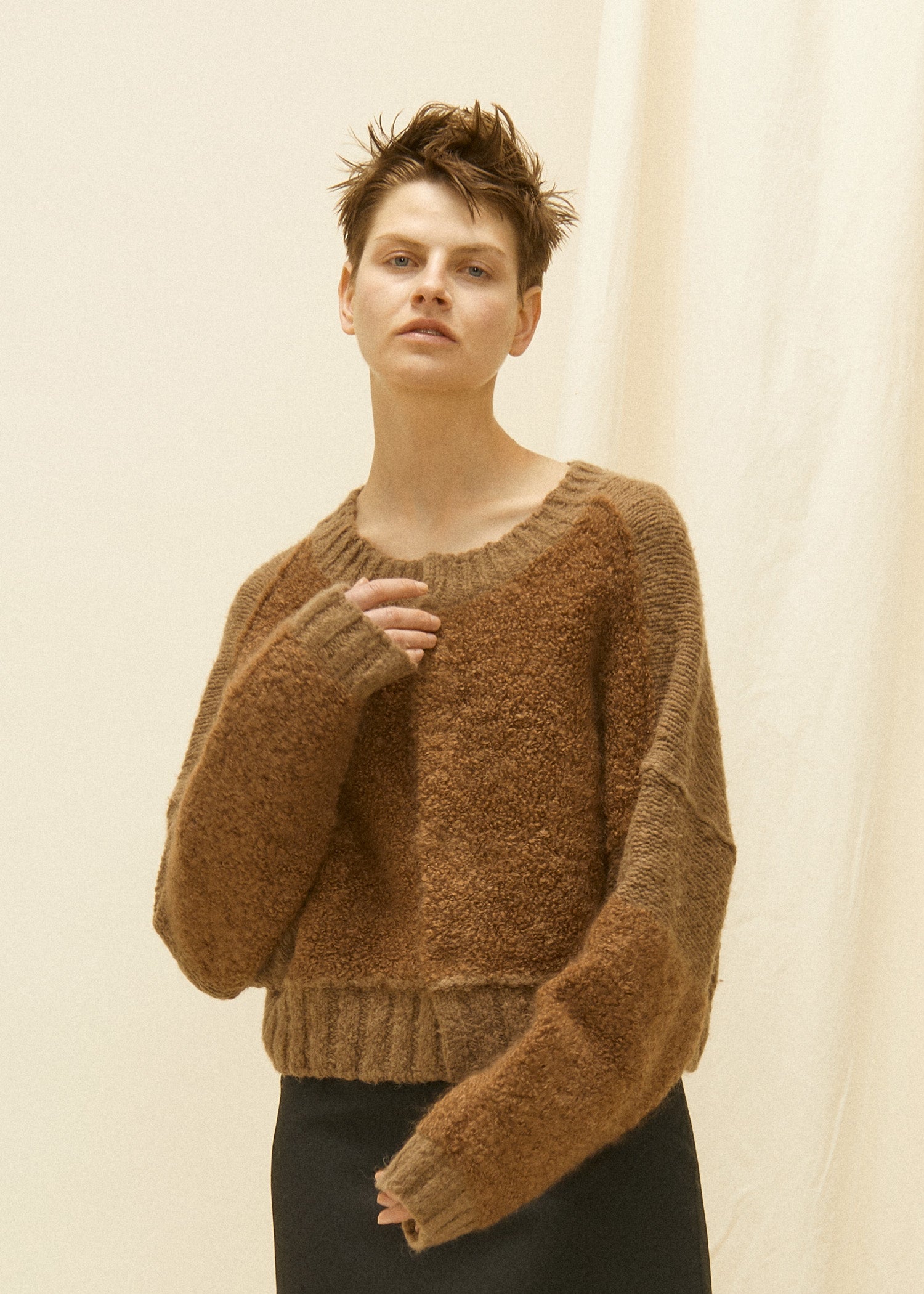 【Pre Order】wool alpaca Carly mohair combination 2WAY Knit