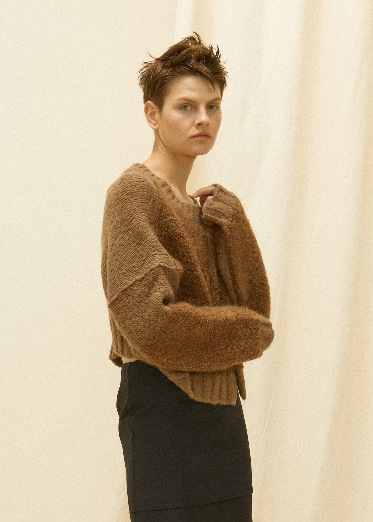 【Pre Order】wool alpaca Carly mohair combination 2WAY Knit