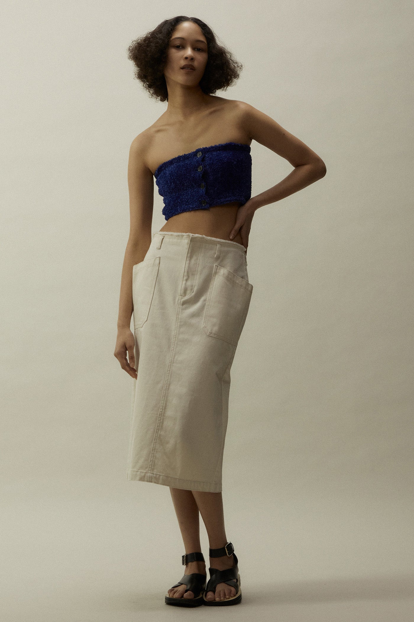 Color Denim Skirt