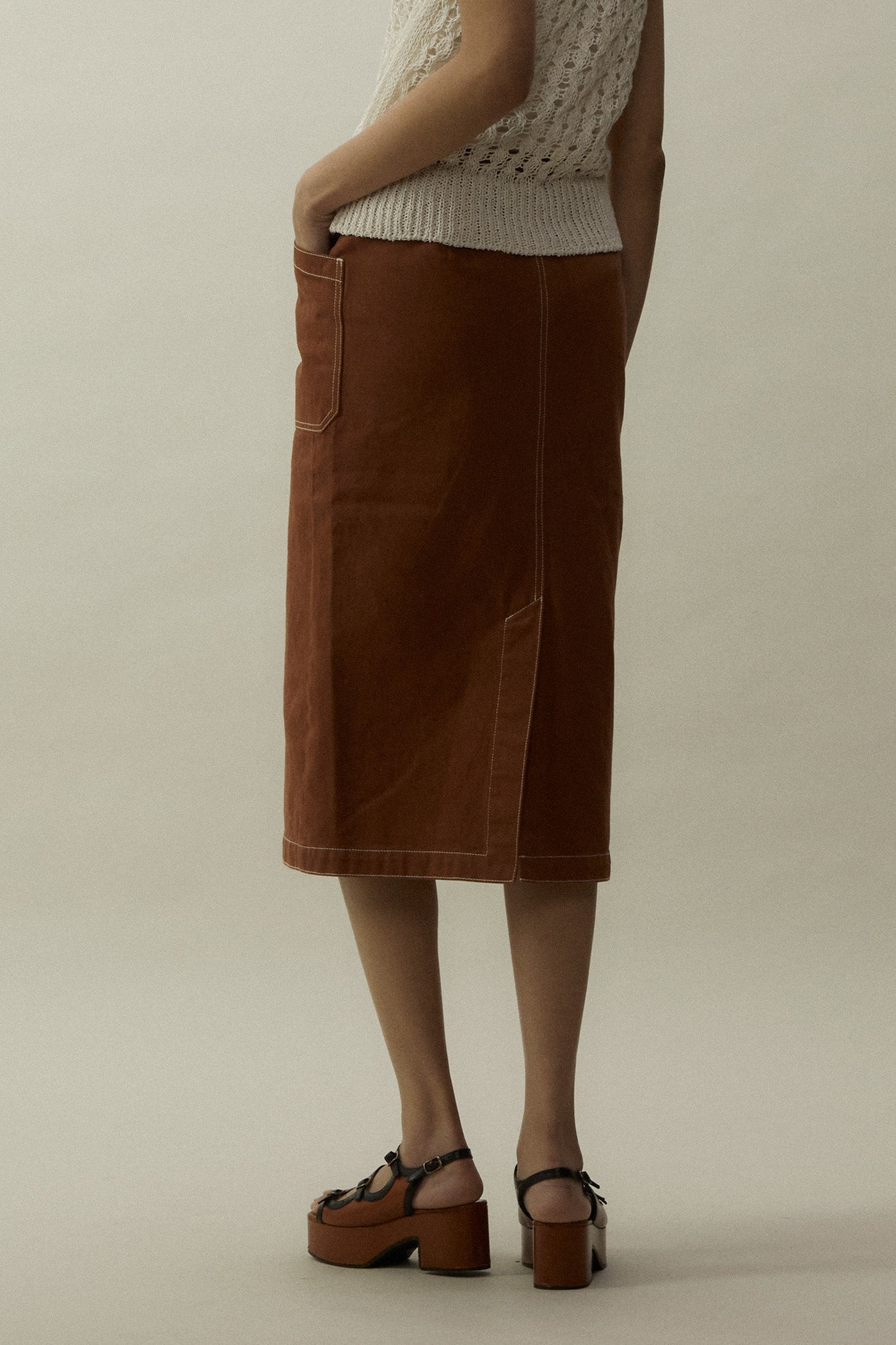 Color Denim Skirt